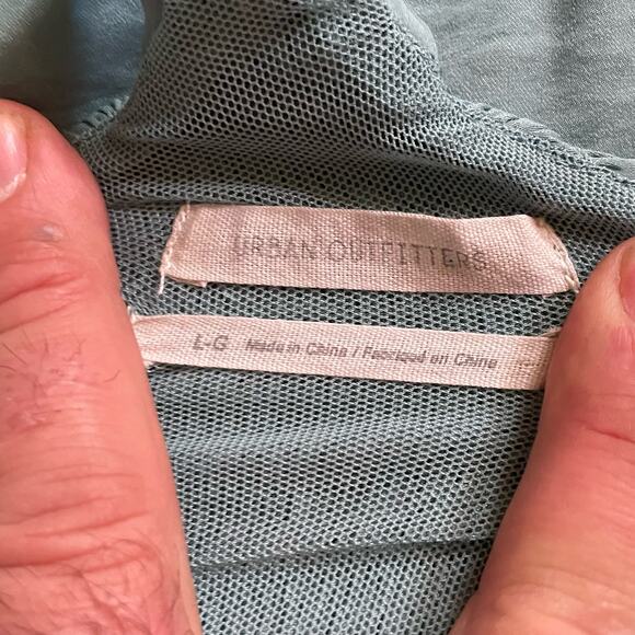 Urban OutFitters Dress Valerie‎ Smocked Satin Midi Pleated V Neck Slip Sz L - Picture 6 of 11